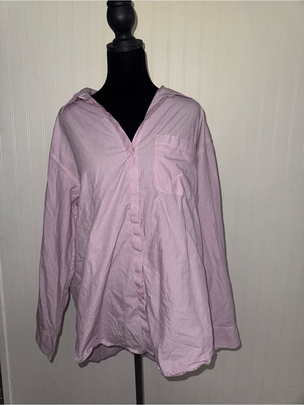 Lucky Brand Pink & White Pinstripe Button-Down Shirt